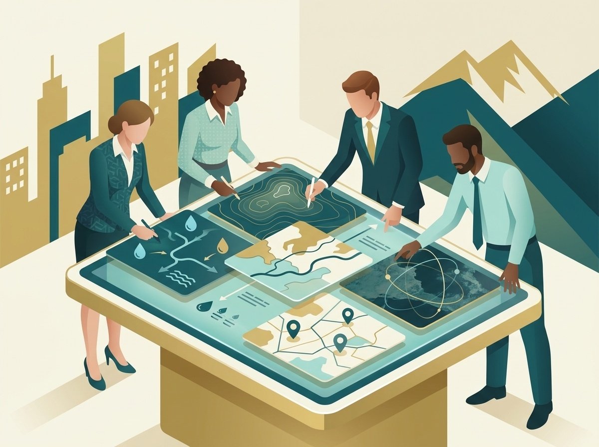 Consultancy and spatial planning artwork from the original Al Roaya website